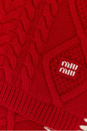 Red wool blend scarf MIU MIU (5FS1412IGG)