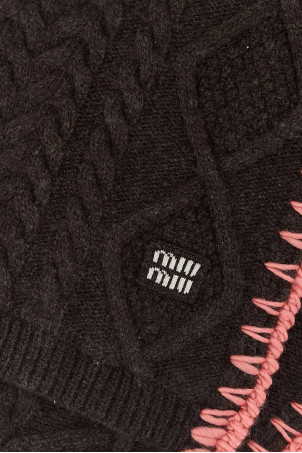 Dark brown wool blend scarf MIU MIU (5FS1412IGG)