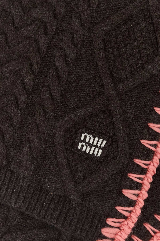 Dark brown wool blend scarf MIU MIU (5FS1412IGG)