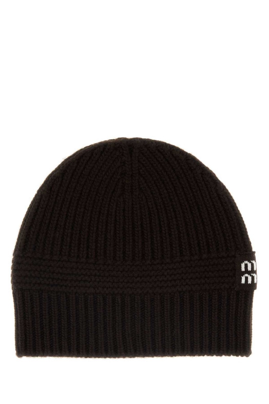 Dark brown stretch wool blend beanie hat MIU MIU (5HC3112F8S)