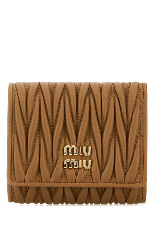Caramel leather wallet MIU MIU (5MH033AFPP)