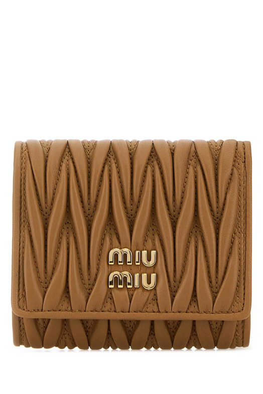 Caramel leather wallet MIU MIU (5MH033AFPP)
