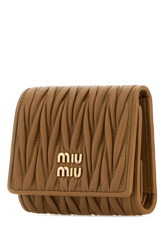 Caramel leather wallet MIU MIU (5MH033AFPP)