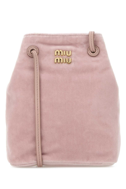 Pastel pink velvet crossbody bag MIU MIU (5NF460068)