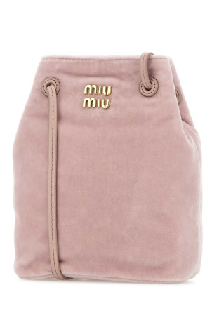 Pastel pink velvet crossbody bag MIU MIU (5NF460068)