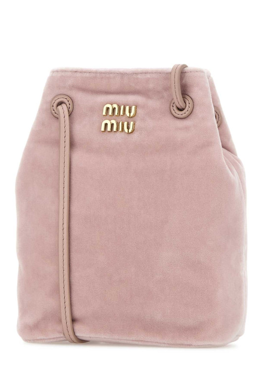 Pastel pink velvet crossbody bag MIU MIU (5NF460068)
