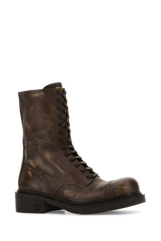 Brown leather ankle boots MIU MIU (5U316EFG0352KJ)