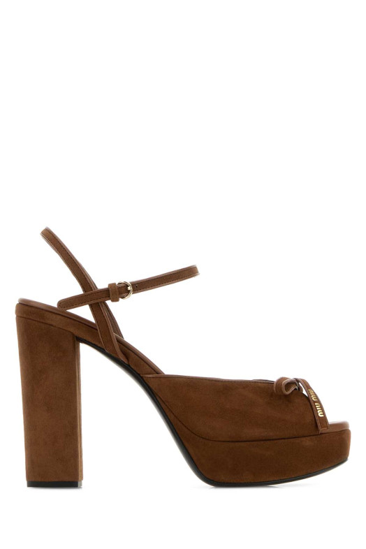 Brown suede sandals MIU MIU (5XP909F110008)