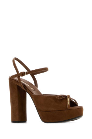 Brown suede sandals MIU MIU (5XP909F110008)