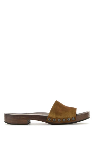 Camel suede clogs MIU MIU (5Z425EFA030Z5O)