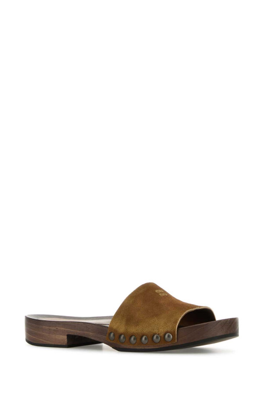 Camel suede clogs MIU MIU (5Z425EFA030Z5O)