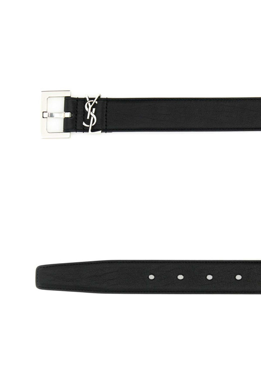 Black leather belt Black SAINT LAURENT (634440AAC8A)