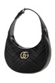 Black leather small GG Marmont  shoulder bag Black GUCCI (699514AAET8)