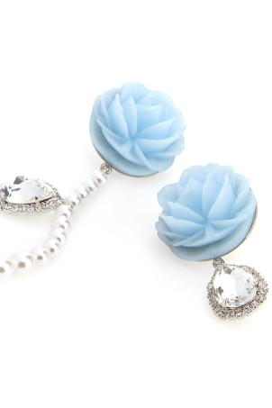 Embellished silver earrings BLUE MAGDA BUTRYM (704426)