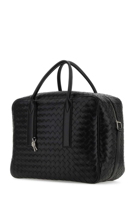 Black leather medium Weekender Getaway bag BOTTEGA VENETA (766372V2HL1)