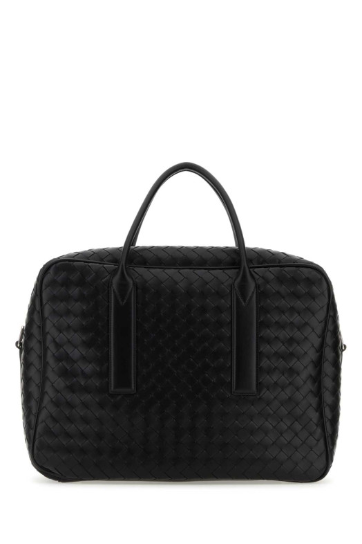Black leather medium Weekender Getaway bag BOTTEGA VENETA (766372V2HL1)