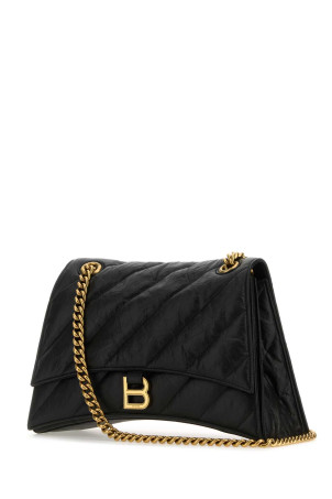 Black leather medium Crush shoulder bag Black BALENCIAGA (785602210J1)