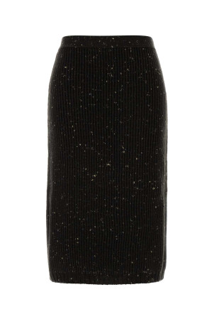 Melange dark brown wool blend skirt BOTTEGA VENETA (793108V5LV0)