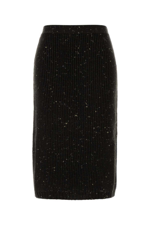 Melange dark brown wool blend skirt BOTTEGA VENETA (793108V5LV0)