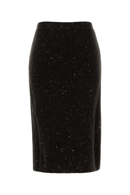 Melange dark brown wool blend skirt BOTTEGA VENETA (793108V5LV0)