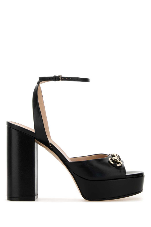 Black leather sandals Black GUCCI (795224C9D00)