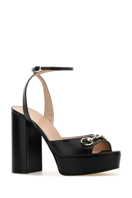 Black leather sandals Black GUCCI (795224C9D00)