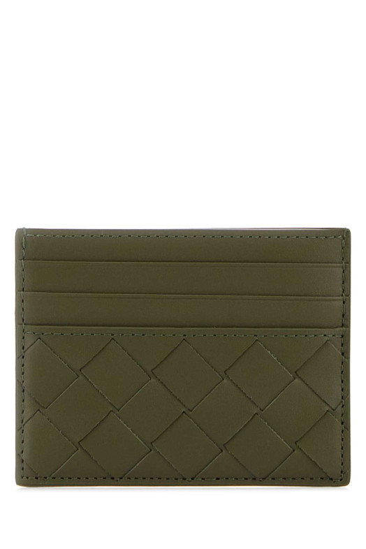 Army green leather card holder BOTTEGA VENETA (795612VCPQ3)