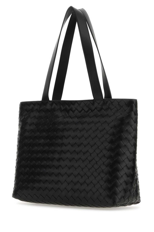 Black leather small Intrecciato shopping bag BOTTEGA VENETA (795628V2HL1)