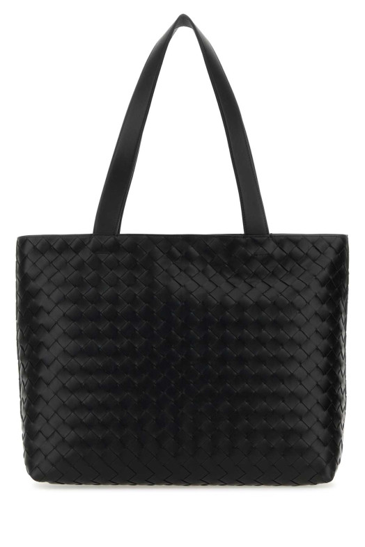 Black leather small Intrecciato shopping bag BOTTEGA VENETA (795628V2HL1)