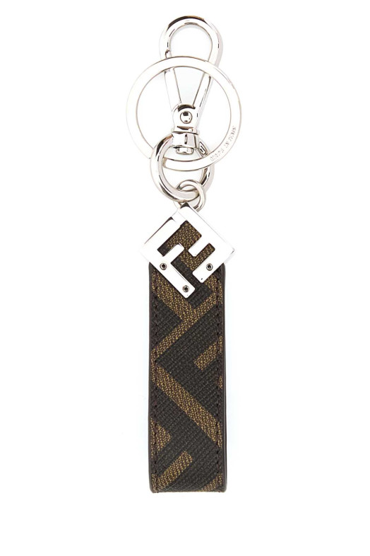 Printed canvas Squared FF key ring FENDI (7AP100AFCB)