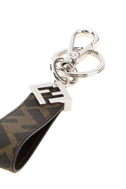 Printed canvas Squared FF key ring FENDI (7AP100AFCB)