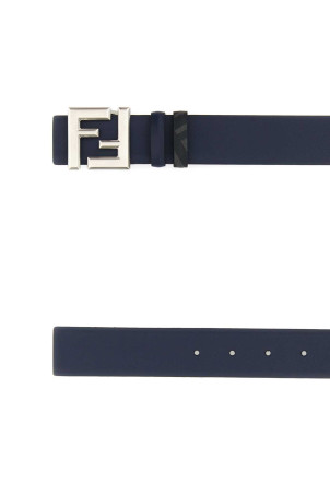 Navy blue leather Squared FF reversible belt FENDI (7C0541ASIW)