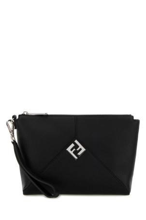 Black leather clutch Black FENDI (7VA679ASIH)