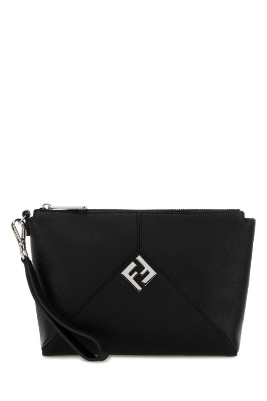 Black leather clutch Black FENDI (7VA679ASIH)
