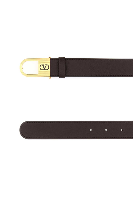 Chocolate leather VLogo Signature belt VALENTINO GARAVANI (7W0T0ST8JAQ)