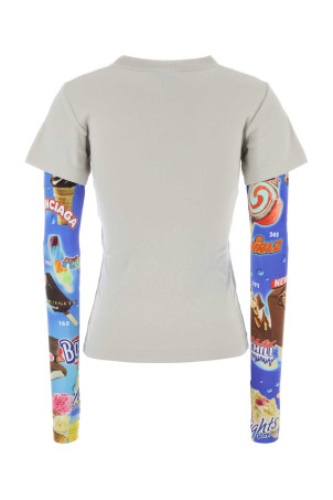 Light grey cotton t-shirt BALENCIAGA (809262TTVN7)