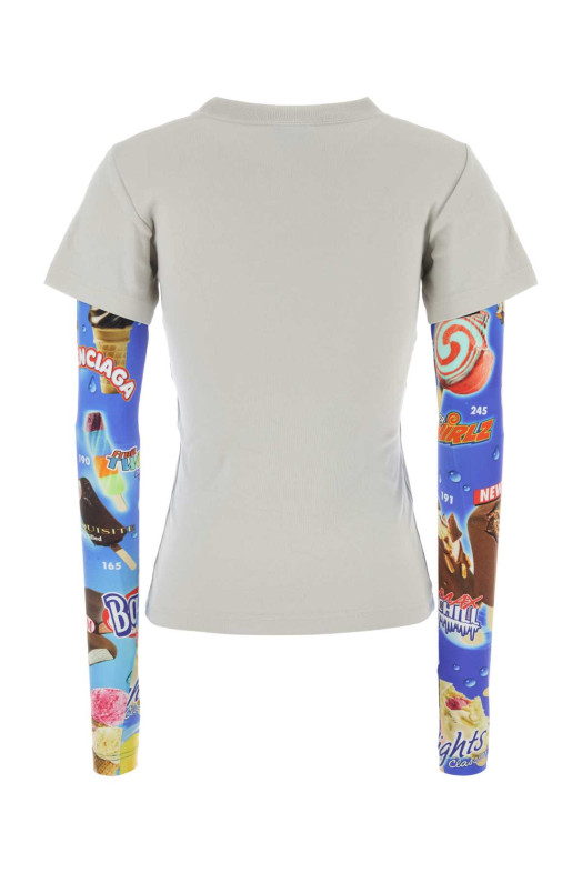 Light grey cotton t-shirt BALENCIAGA (809262TTVN7)