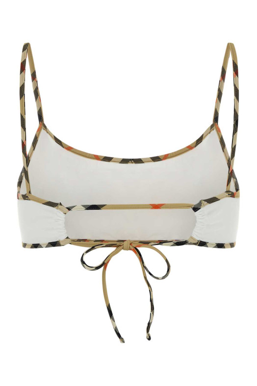 White stretch nylon bikini top White BURBERRY (8118814)