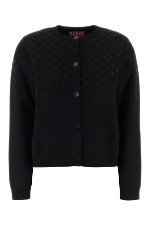 Black wool blend cardigan GUCCI (813850XKFB3)