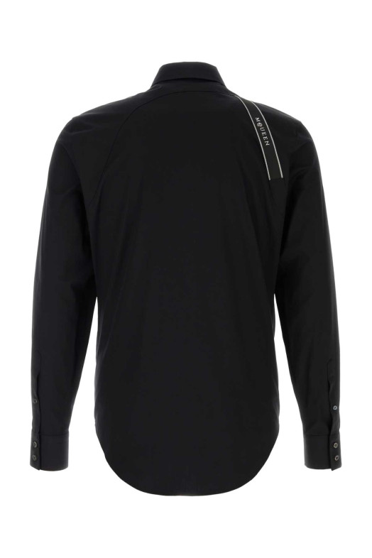 Black stretch poplin shirt White ALEXANDER MCQUEEN (828170QNAAB)