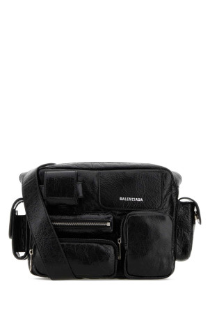 Black leather Fotocamera Superbusy crossbody bag Black BALENCIAGA (829068210C8)