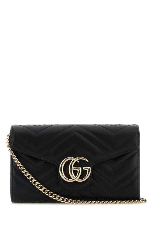Black leather GG Marmont wallet Black GUCCI (837745AAET8)