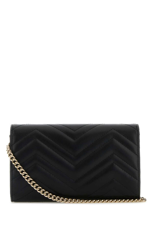 Black leather GG Marmont wallet Black GUCCI (837745AAET8)