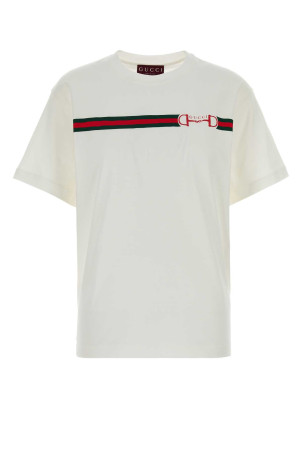 White cotton t-shirt White GUCCI (837959XJHM5)