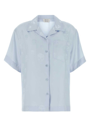 Pastel light blue satin shirt ALEXANDER MCQUEEN (839591QGABJ)