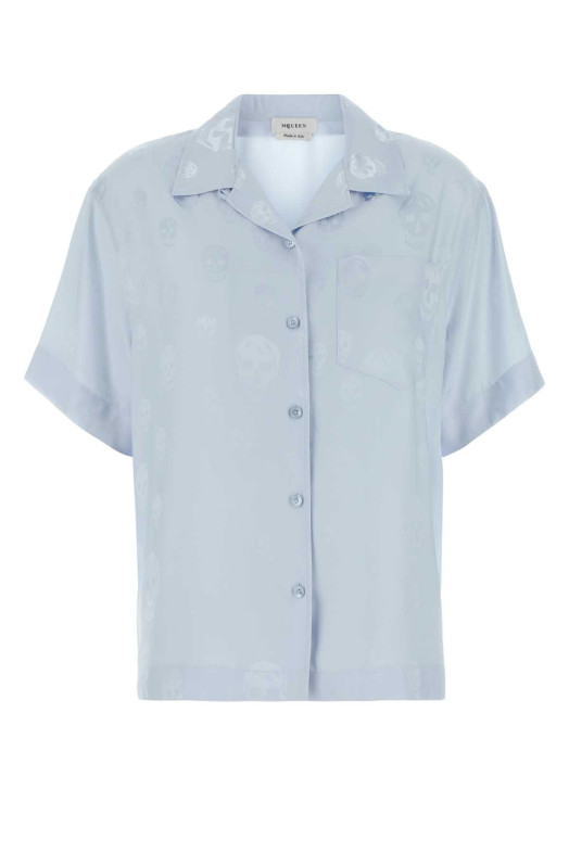 Pastel light blue satin shirt ALEXANDER MCQUEEN (839591QGABJ)