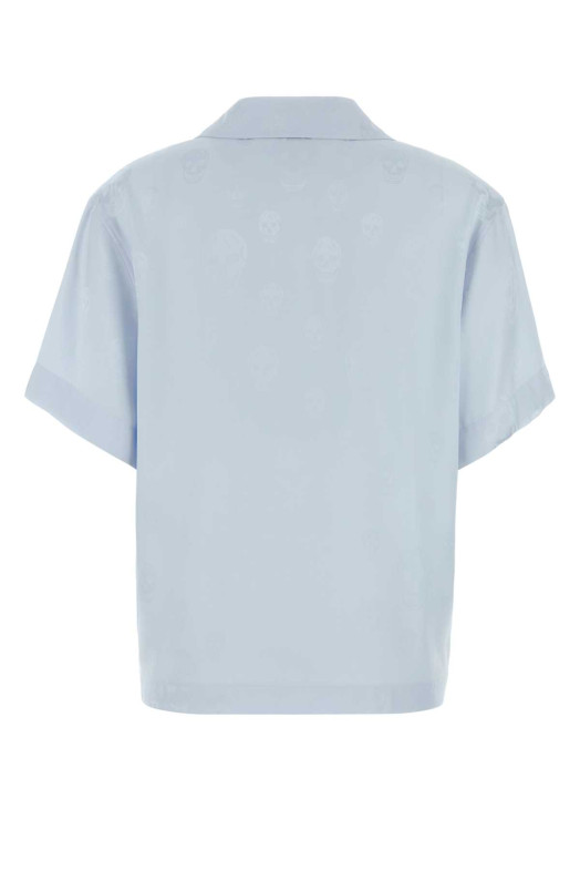 Pastel light blue satin shirt ALEXANDER MCQUEEN (839591QGABJ)
