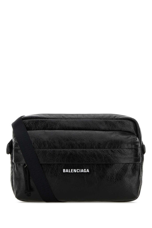 Black leather Fotocamera Explorer crossbody bag Black BALENCIAGA (8455921VG87)