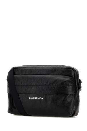 Black leather Fotocamera Explorer crossbody bag Black BALENCIAGA (8455921VG87)