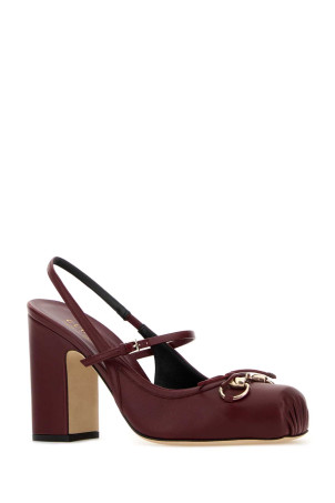 Burgundy leather pumps GUCCI (850327AAFK1)